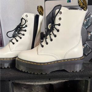 Dr. Martens White Lace Up Boots